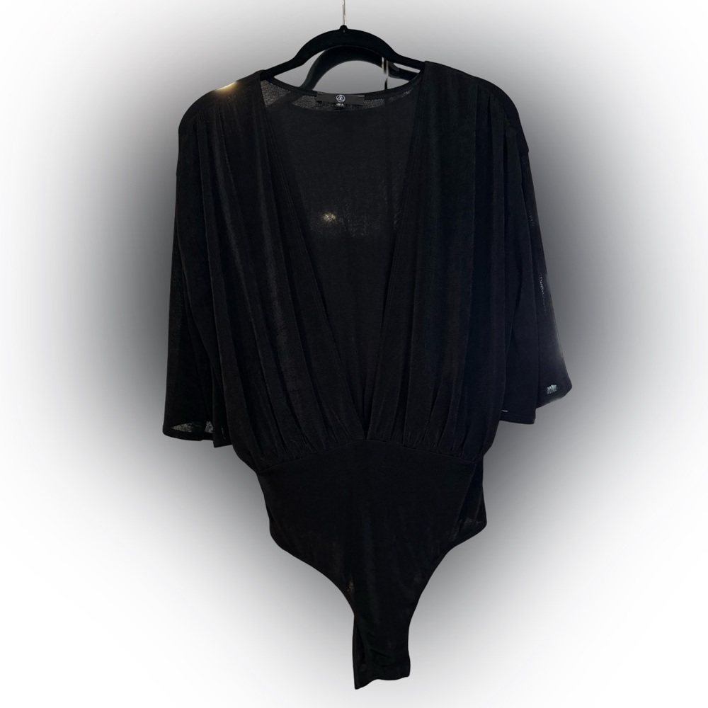 Missguided Black Slinky Plunge Bodysuit